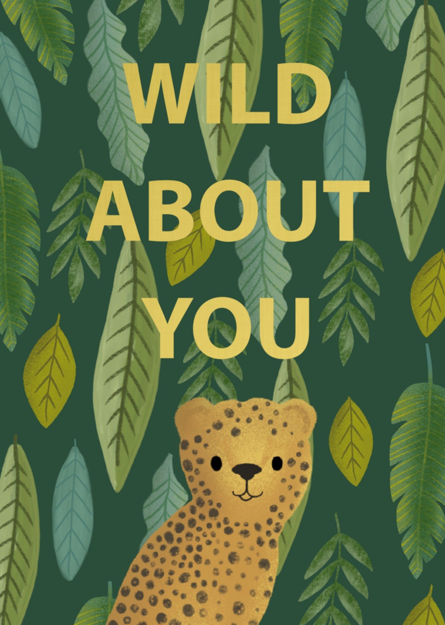 Valentijnskaart Wild about you Kaart Tsjip