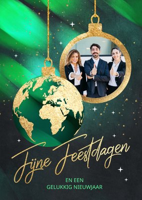 Gouden Kerstbal Foto Upload Feestdagen En Nieuwjaar Kaart