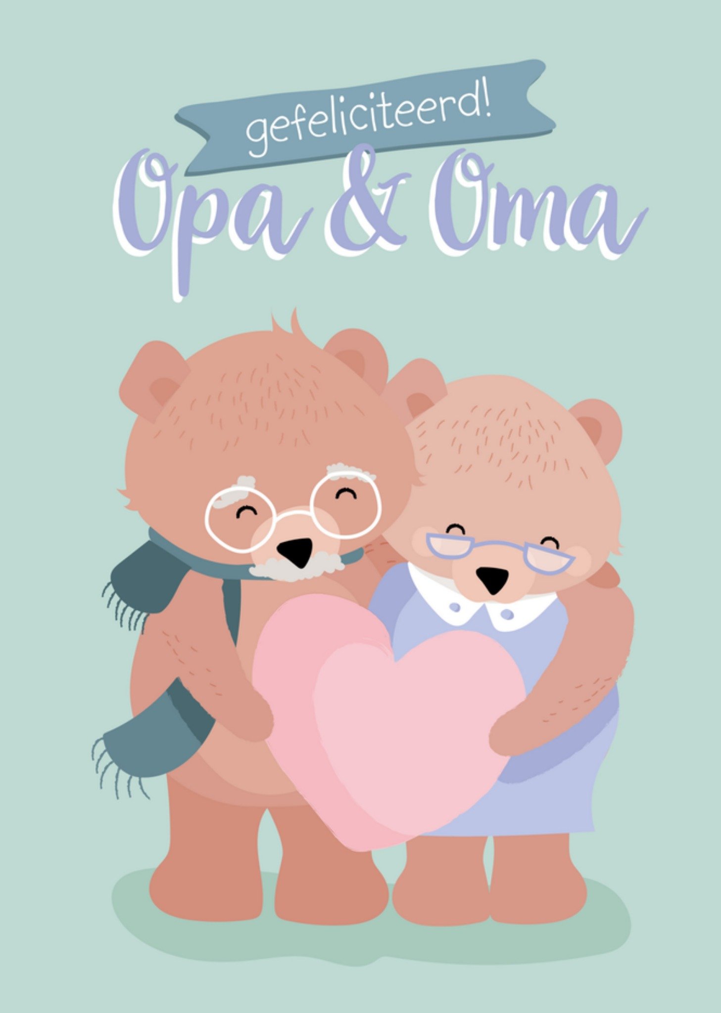 Geboortekaart Dieren Oma en Opa Kaart Tante Kaartje