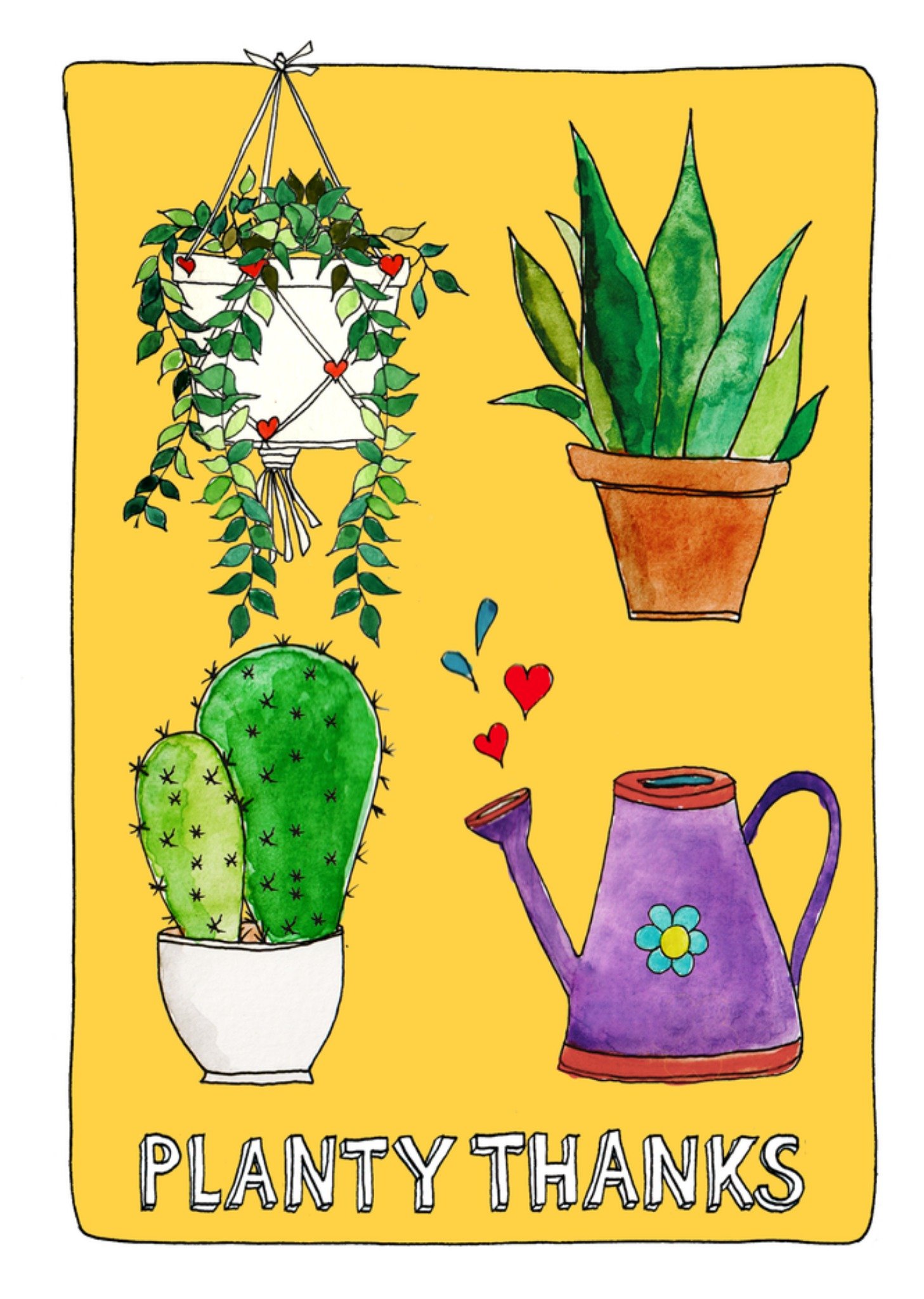 Bedankt kaart Planty Thanks Kaart Sandysign