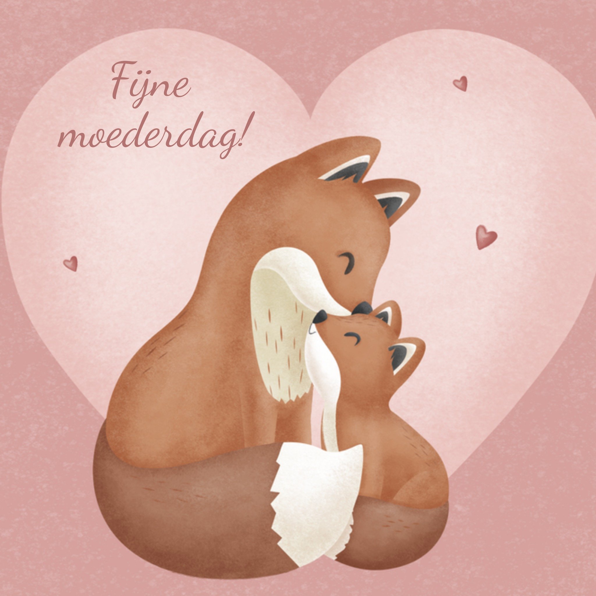 Little Dutch Moederdagkaart vosjes Vierkant