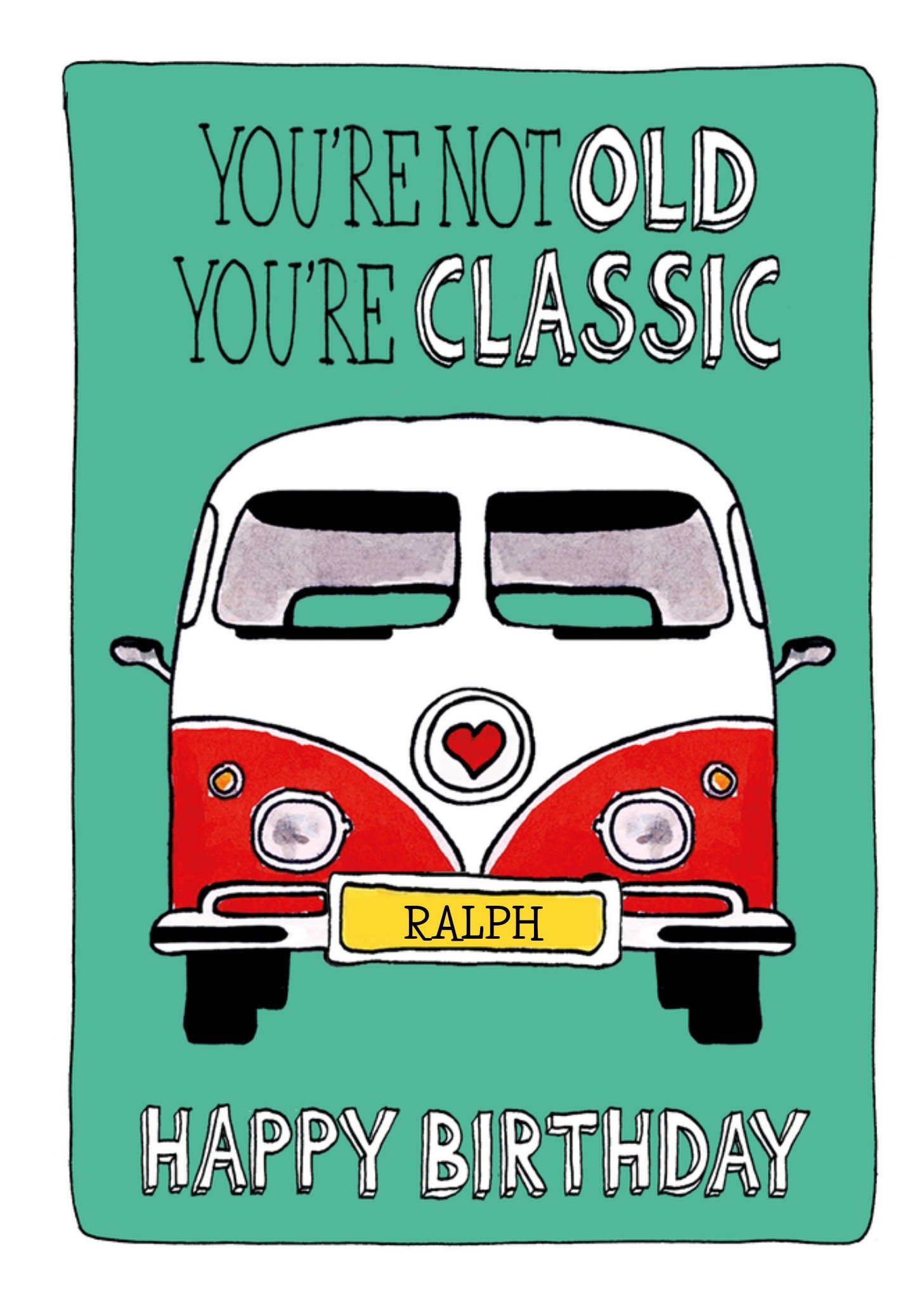 Verjaardagskaart Classic Aanpasbare naam Kaart Sandysign