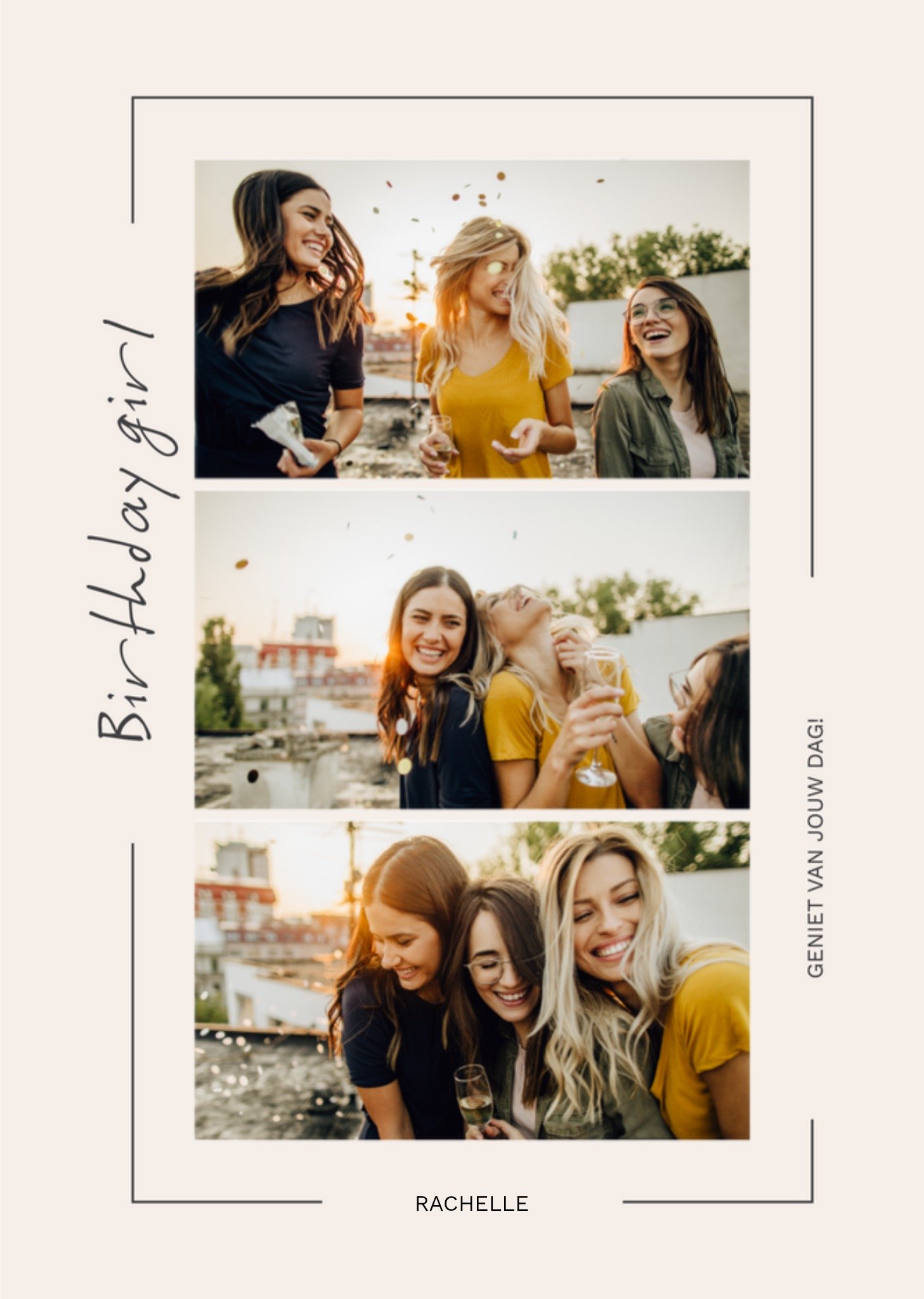 Verjaardagskaart Met fotos Met naam Greetz