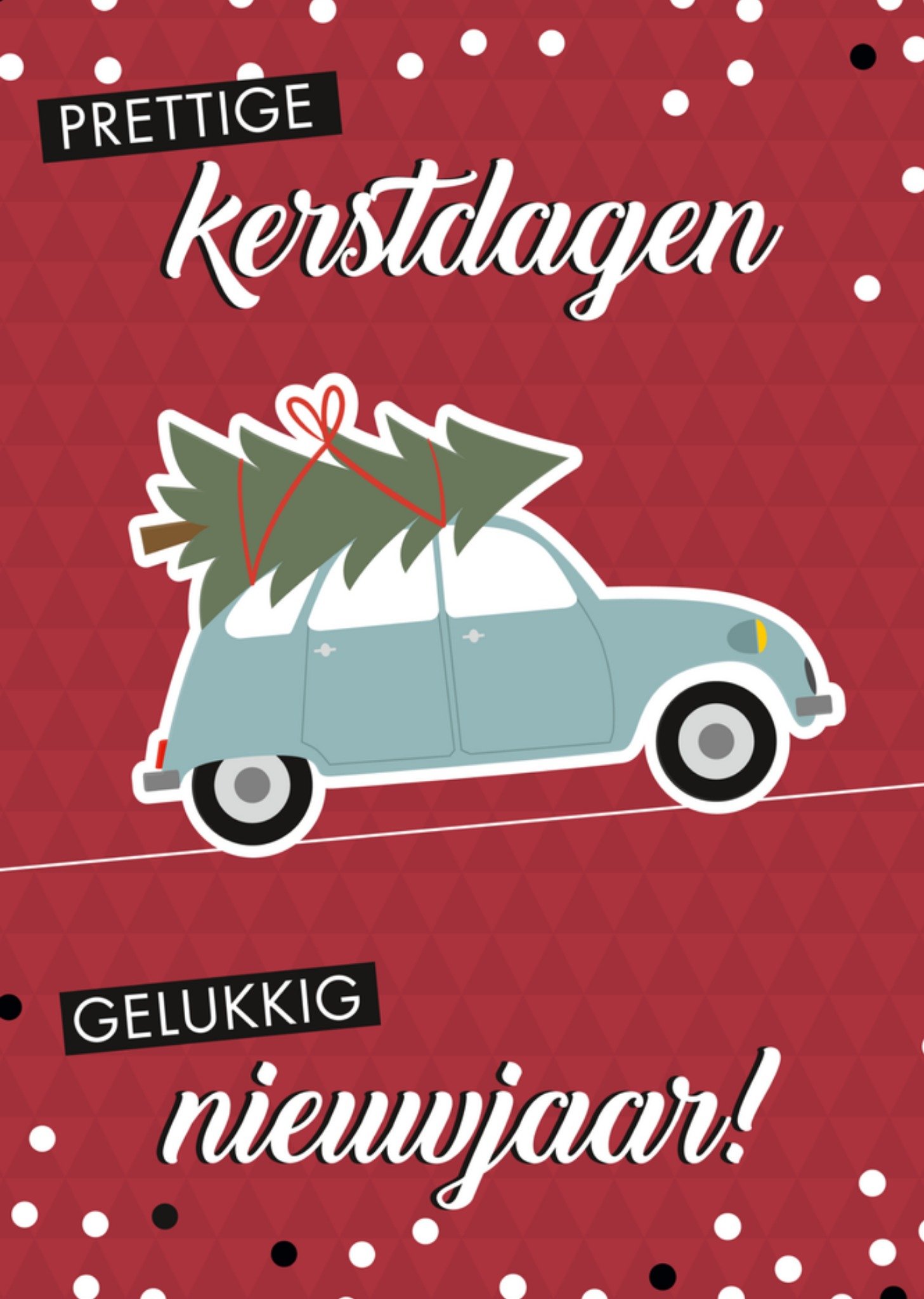 Paperclip - Kerstkaart - auto