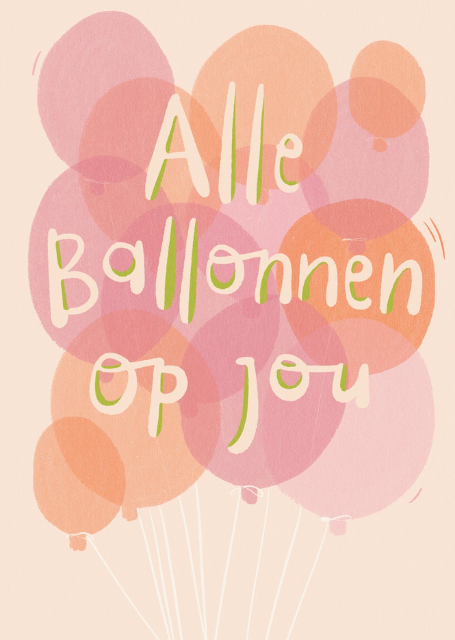 Verjaardagskaart Alle ballonnen op jou Kaart Julia Koopman