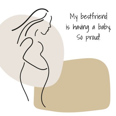 Mijn Beste Vriendin Krijgt Een Baby Lijntekening Zwangere Vrouw Kaart