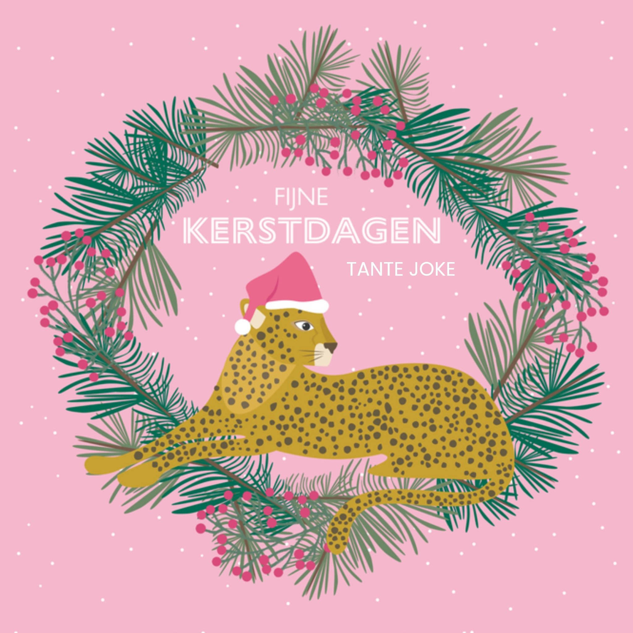 Kerstkaart Luipaard Paperclip