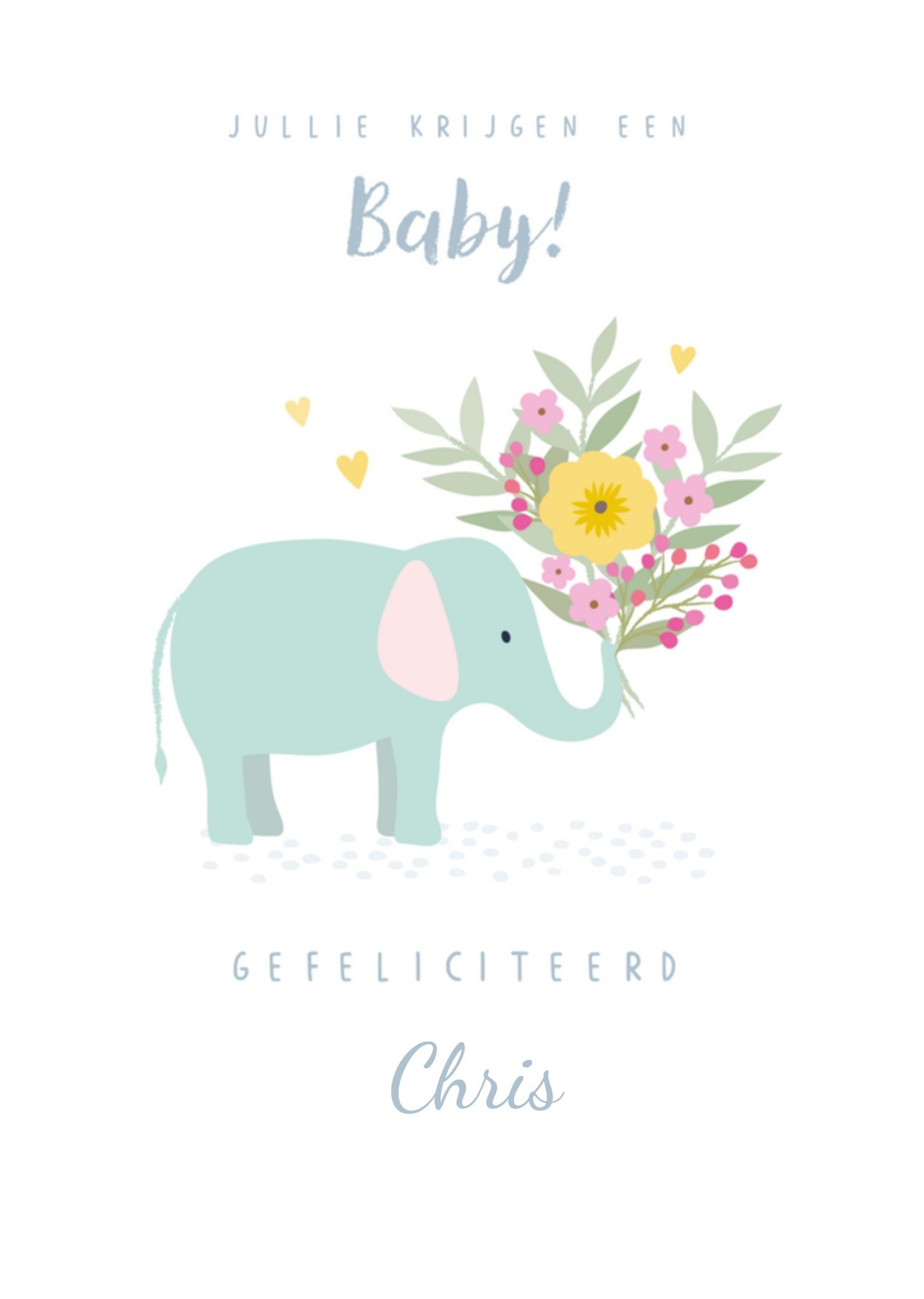 Zwangerschapskaart met naam Kaart Klara Hawkins