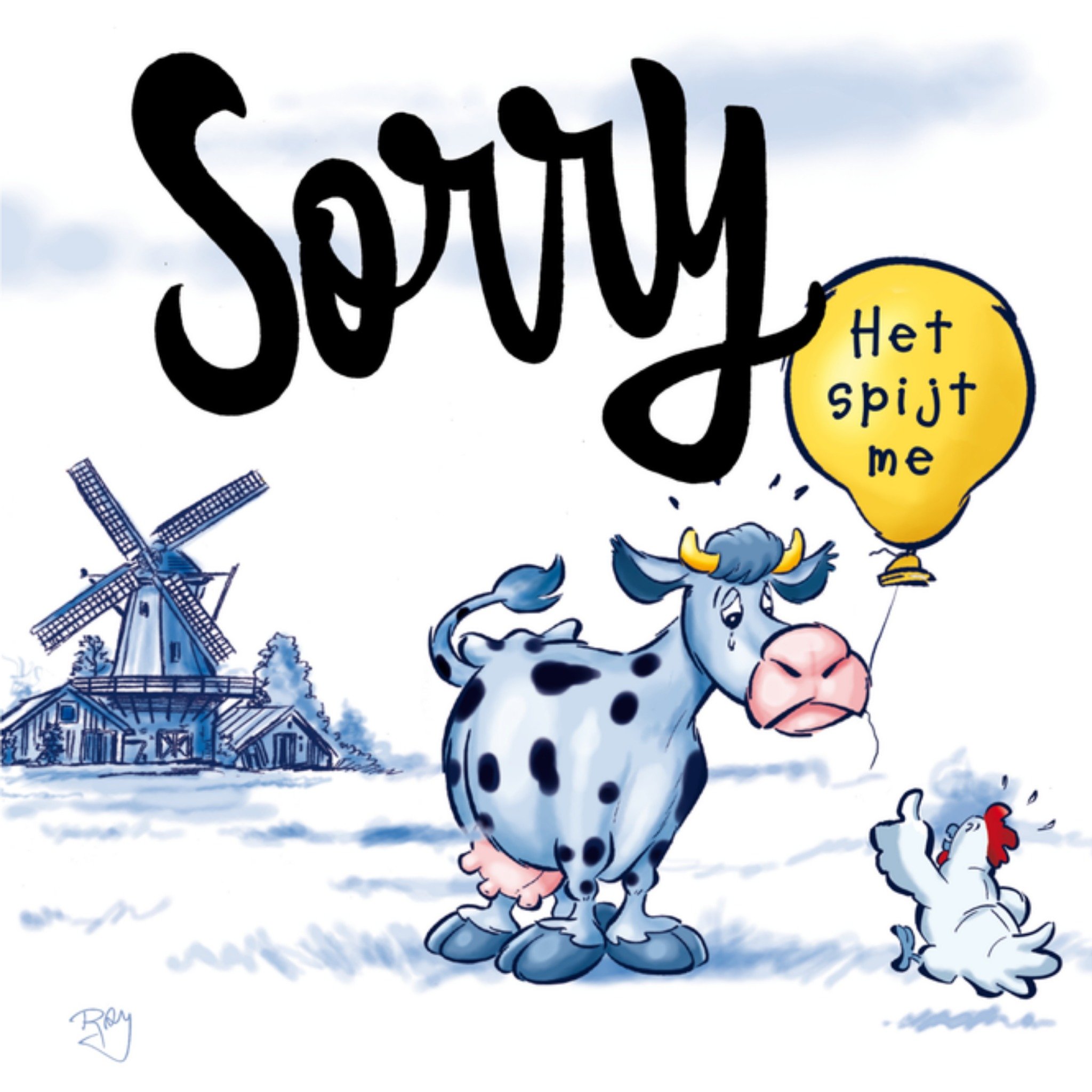 Sorry kaart Neef Vierkante Kaart Old Dutch