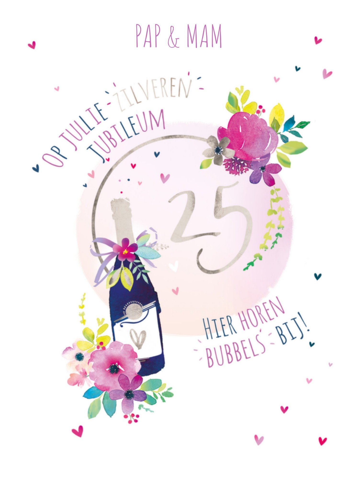 Huwelijksjubileum 25 jaar Kaart Ling Design