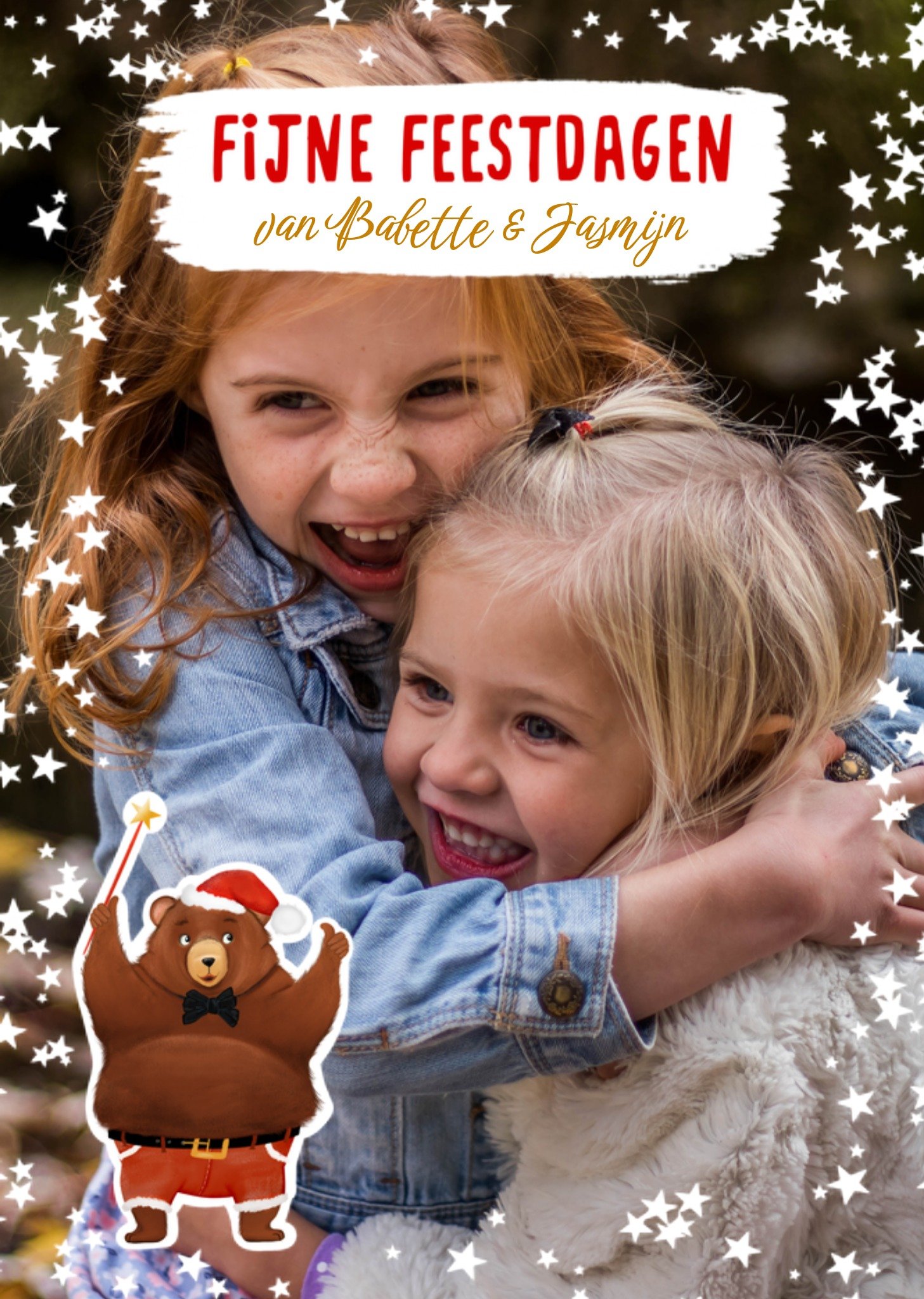 Patricia Hooning Kerstkaart Fijne feestdagen Aanpasbare foto Fishuals