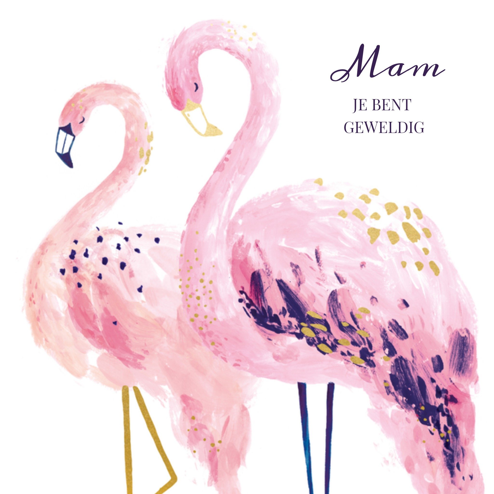 Hotch Potch Moederdagkaart flamingo Vierkante Kaart Hotchpotch