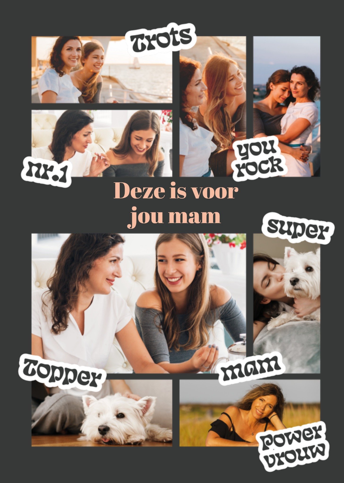 Moederdagkaart Deze is voor jou mam Fotokaart Aanpasbare tekst Kaart Greetz
