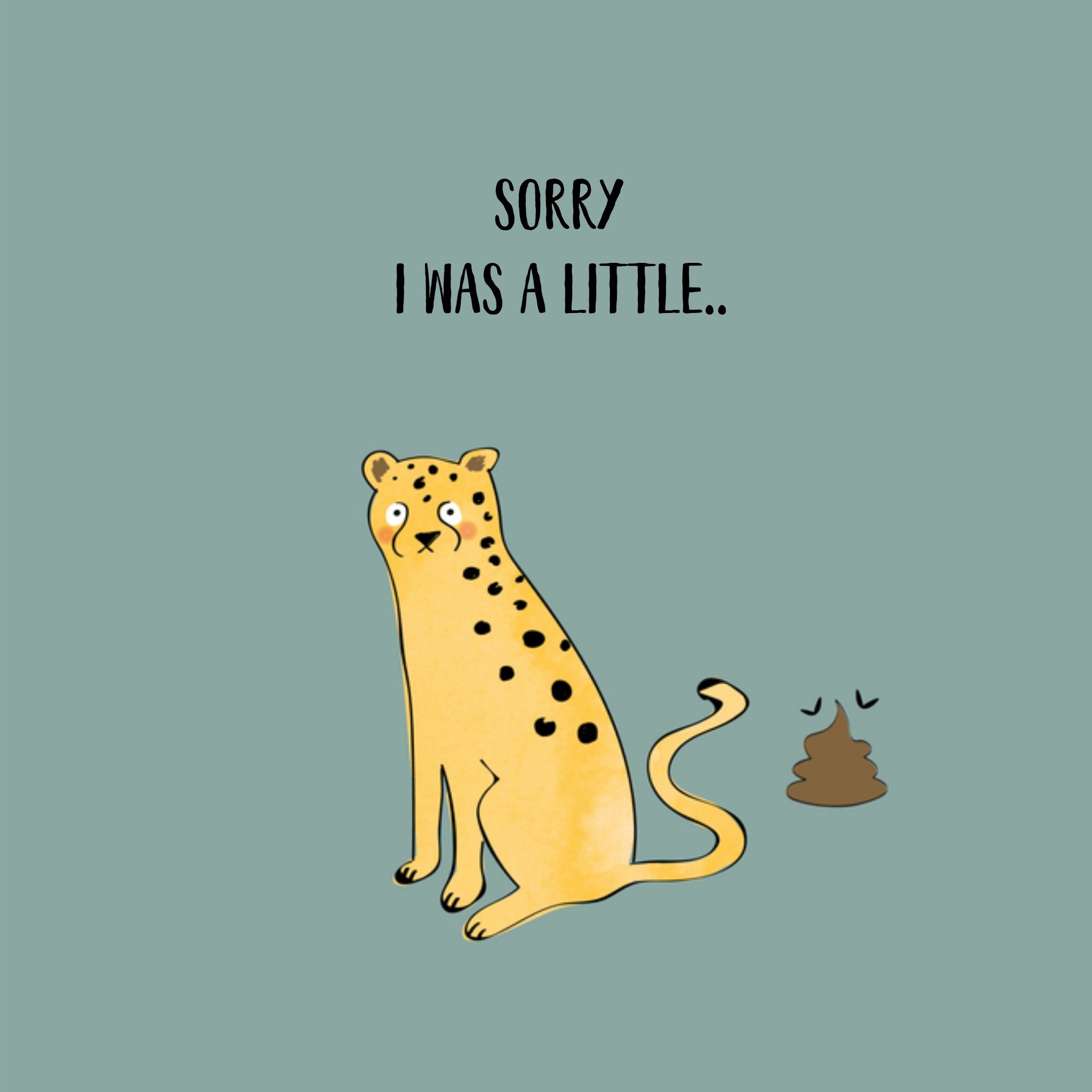 Greetz Sorry kaart illustratie Vierkant