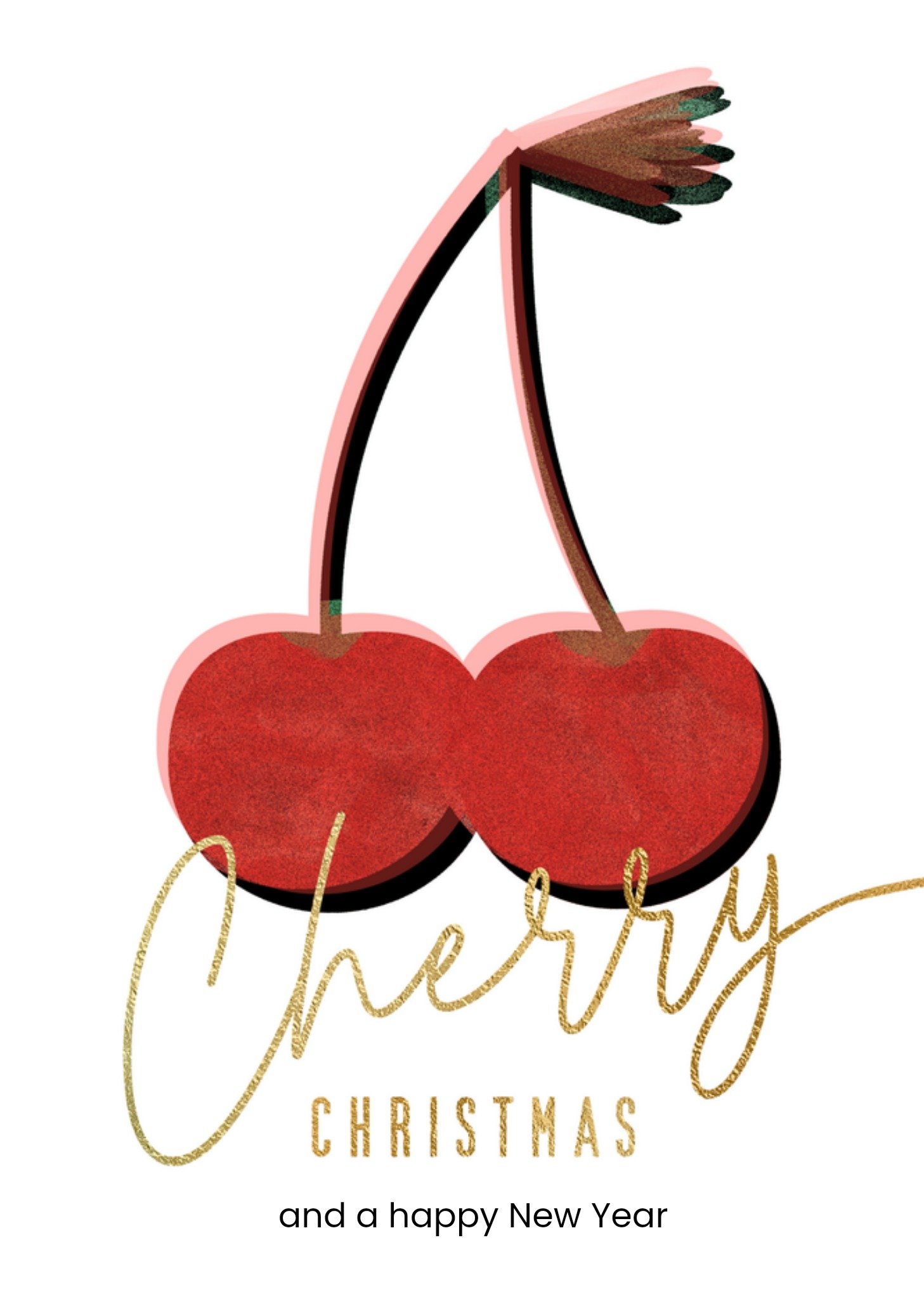 Kerstkaart kersen illustratie Luckz