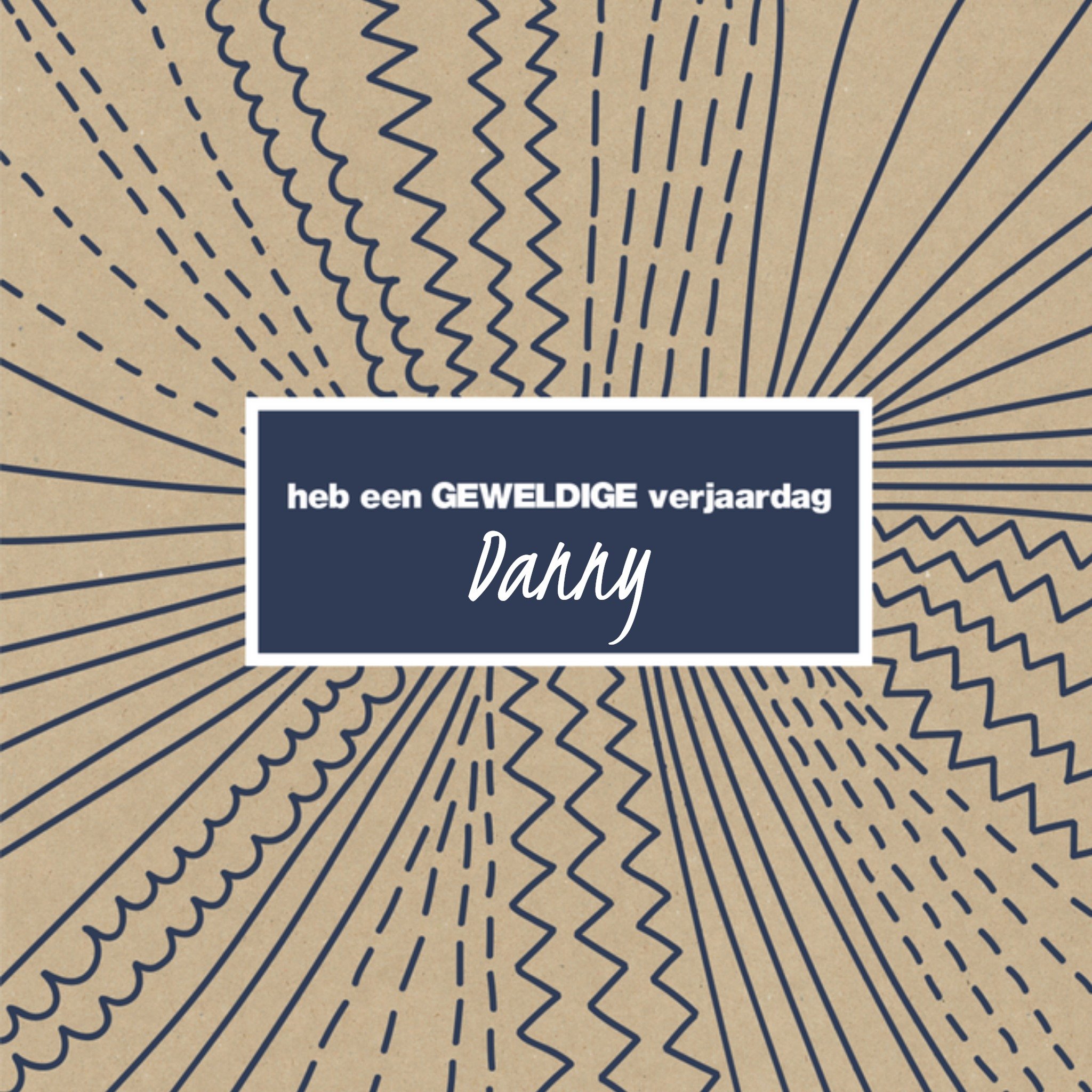 Greetz Verjaardag Patroon Man Vierkant