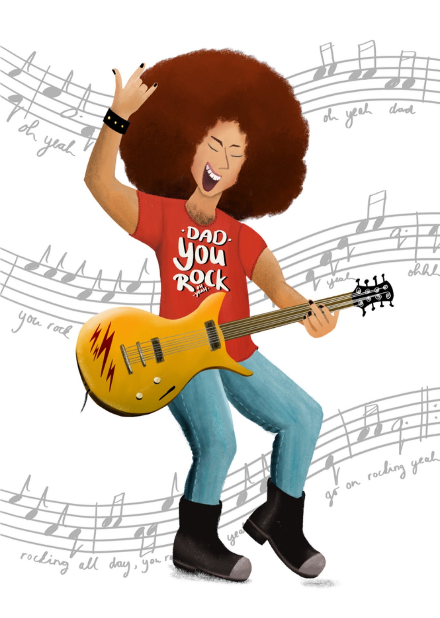 Complimentendag Dad You Rock Kaart Greetz