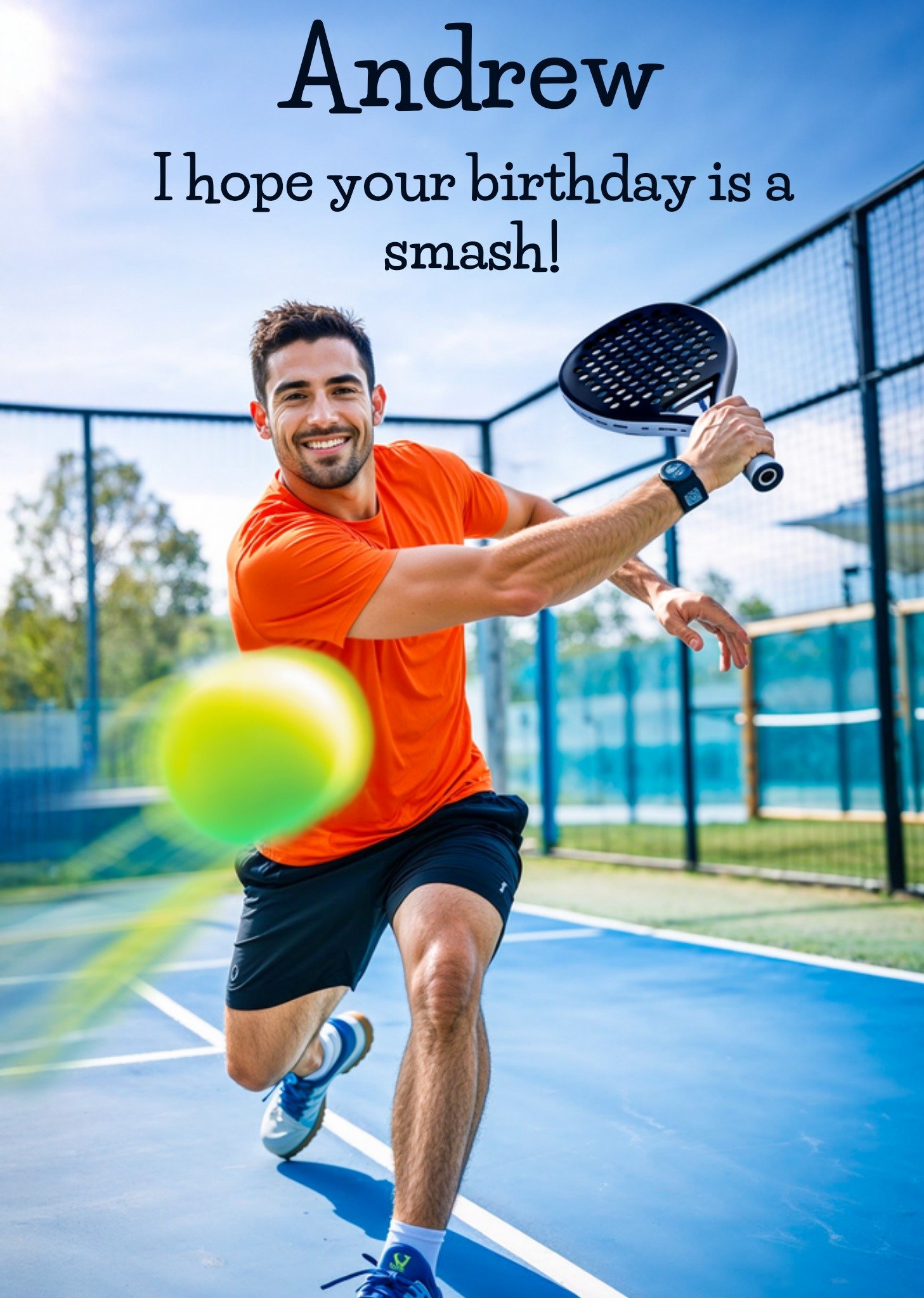 The London Studio Verjaardagskaart Funny face swap male padel player Greetz