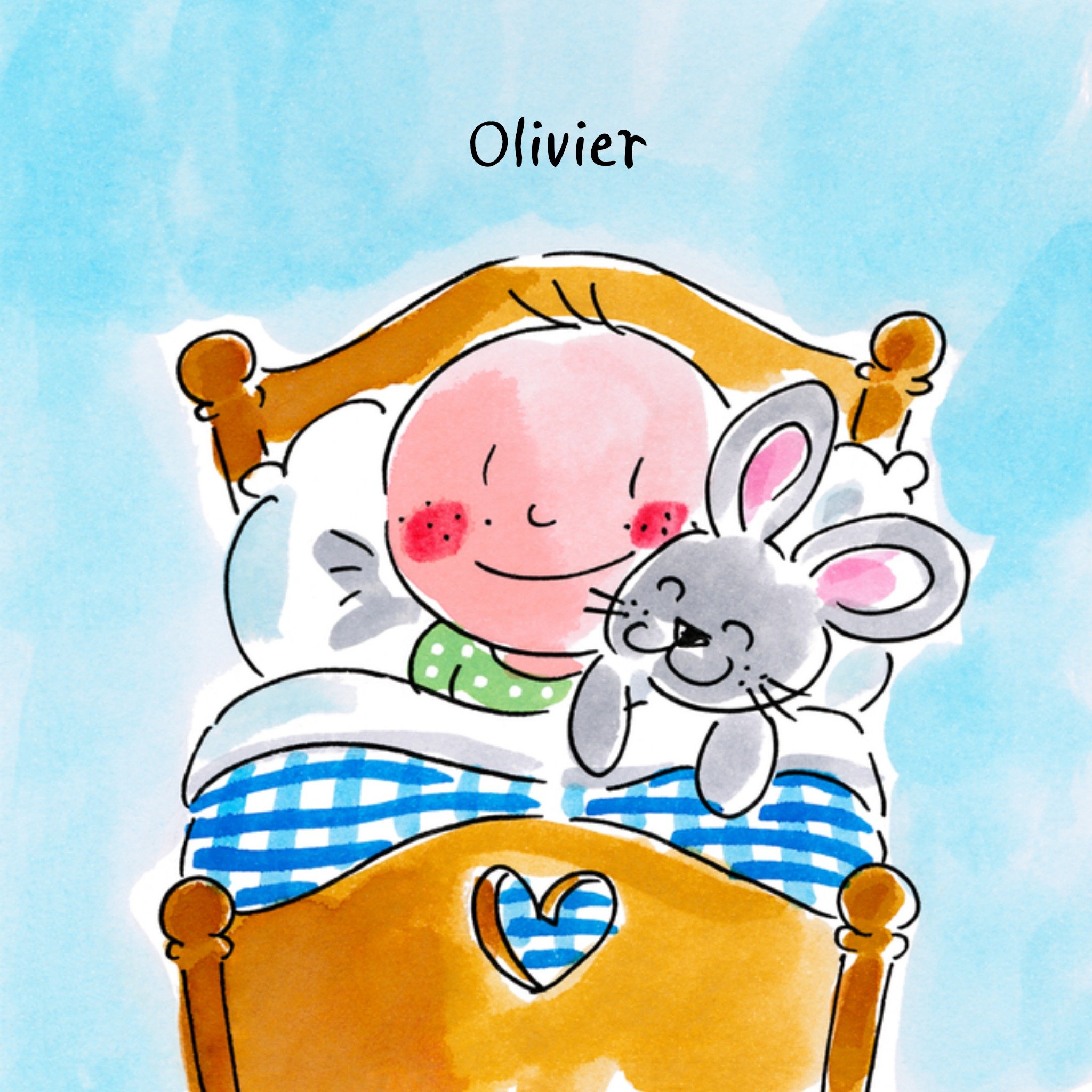 Geboortekaart met naam Vierkante Kaart Blond Amsterdam