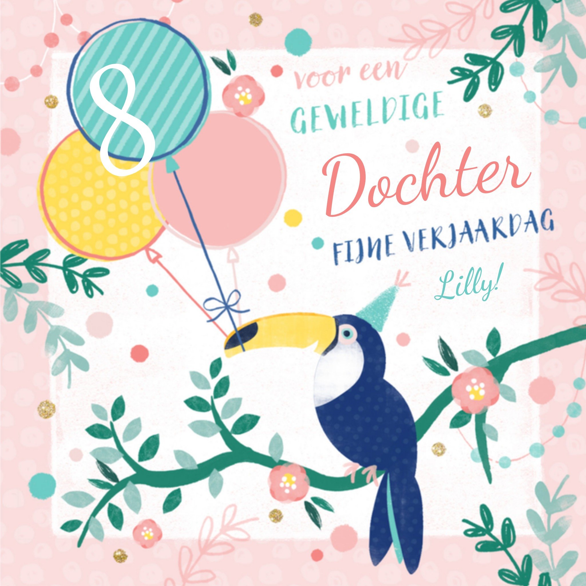 Verjaardagskaart met naam Vierkante Kaart Studio Sundae