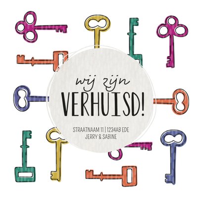Wij Zijn Verhuisd Geïllustreerde Sleutels Kaart
