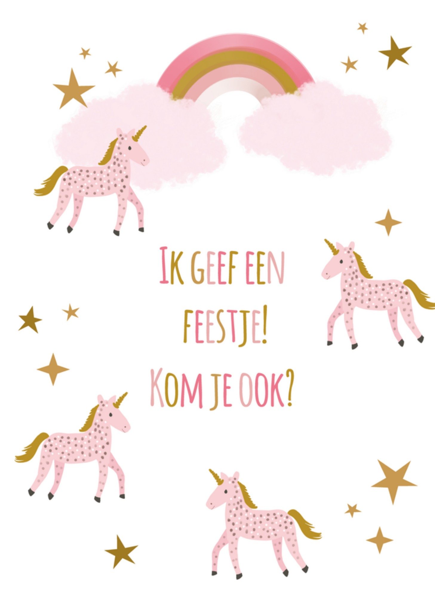 Tsjip Uitnodiging verjaardag Unicorn Standard Card