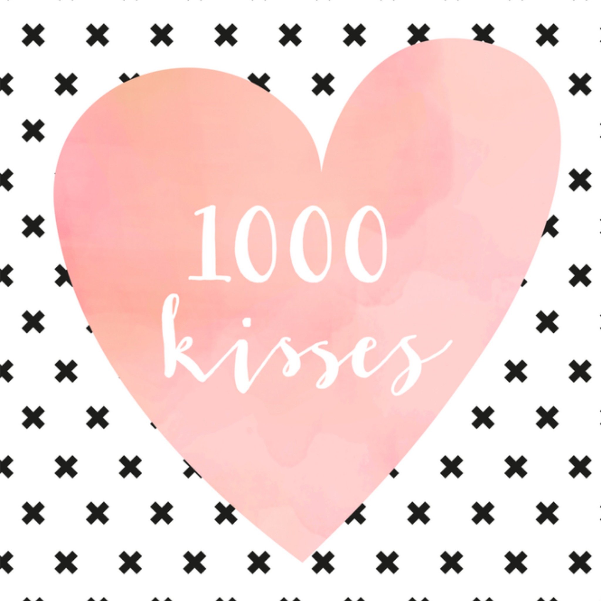 Vriendschapskaart hartje kusjes Vierkante Kaart Tsjip