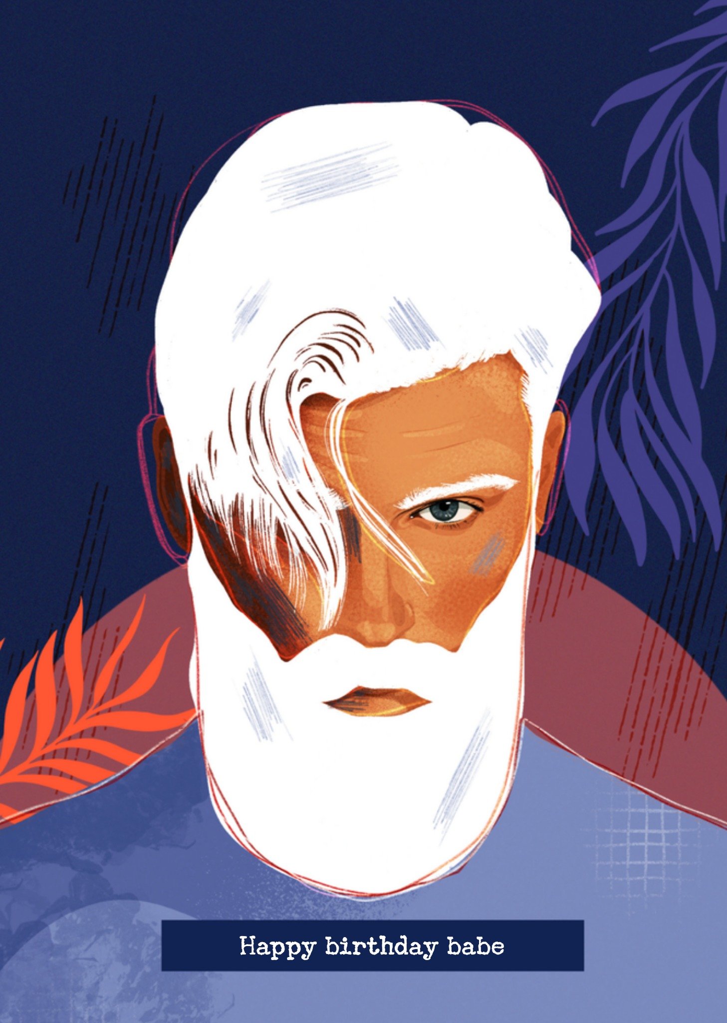 Verjaardagskaart portret man Kaart Greetz