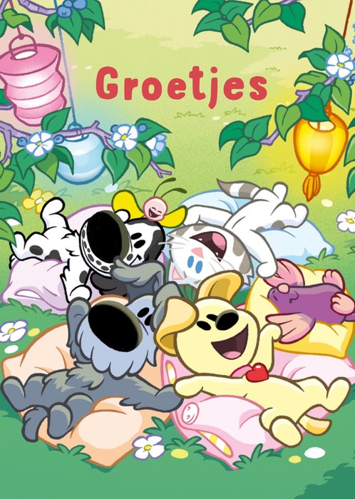 Woezel en Pip | Zomaar kaart | Groetjes | Chillen