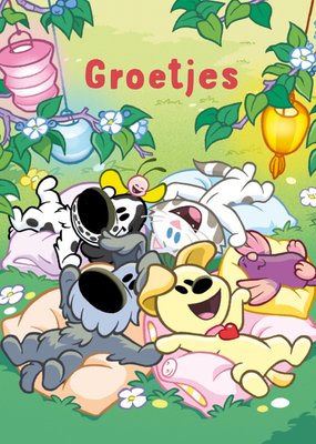 Woezel en Pip | Zomaar kaart | Groetjes | Chillen