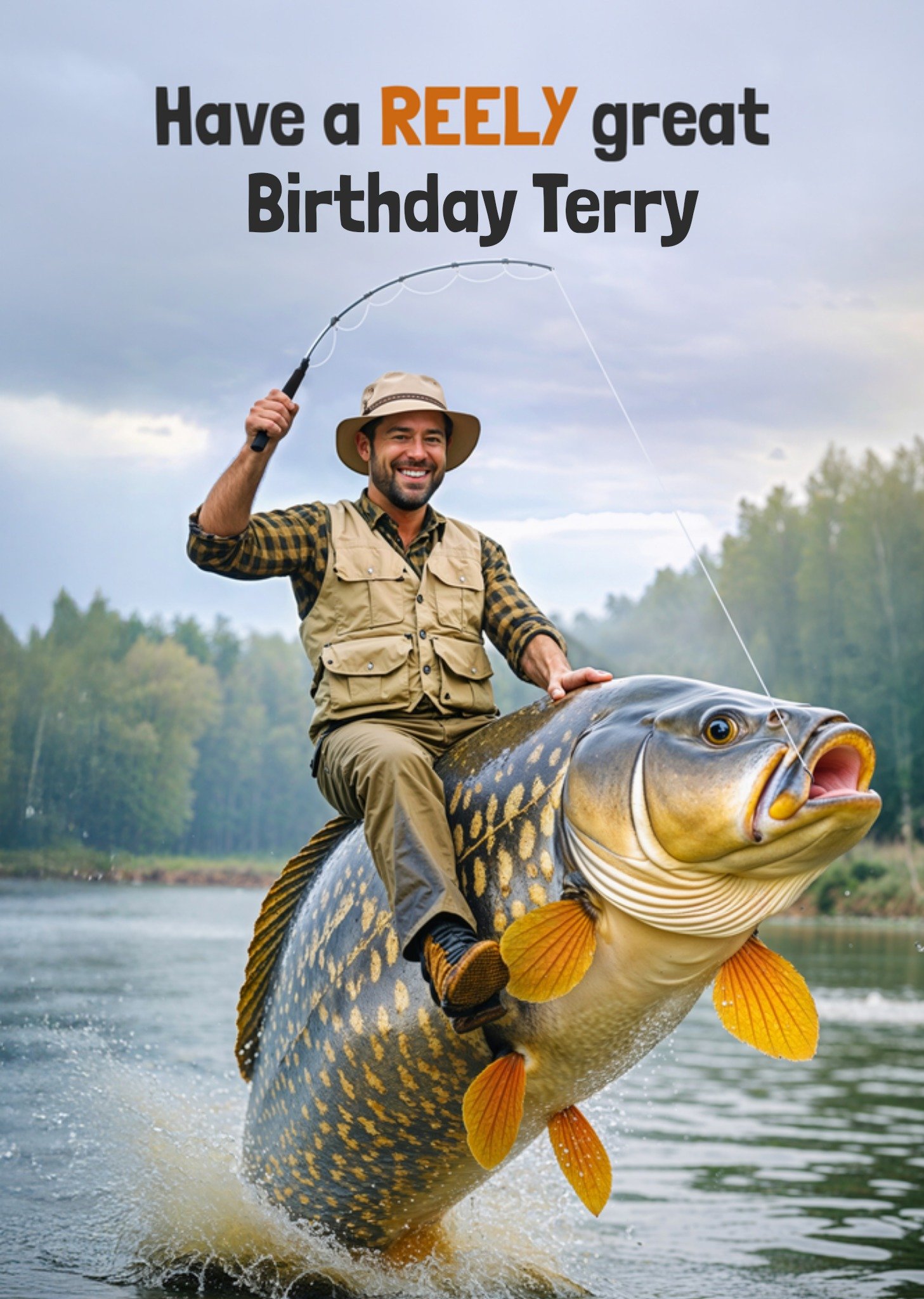 The London Studio Verjaardagskaart Gezichtsswap Visser Greetz