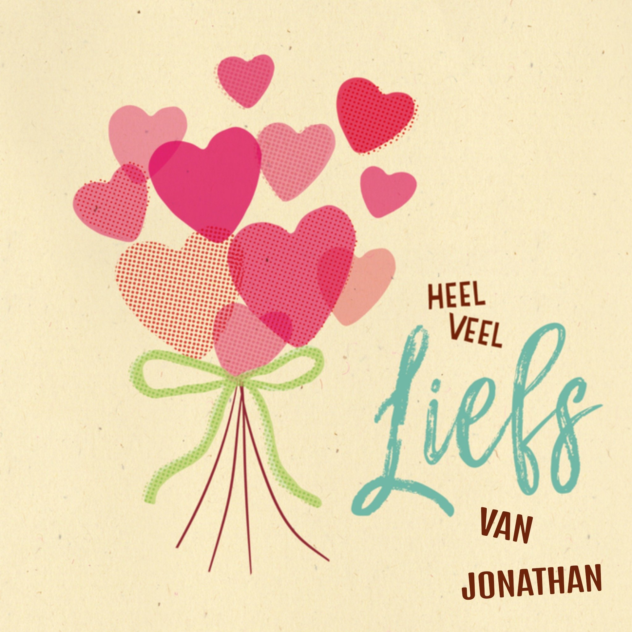 Heel veel liefs Vierkante Kaart Paperclip