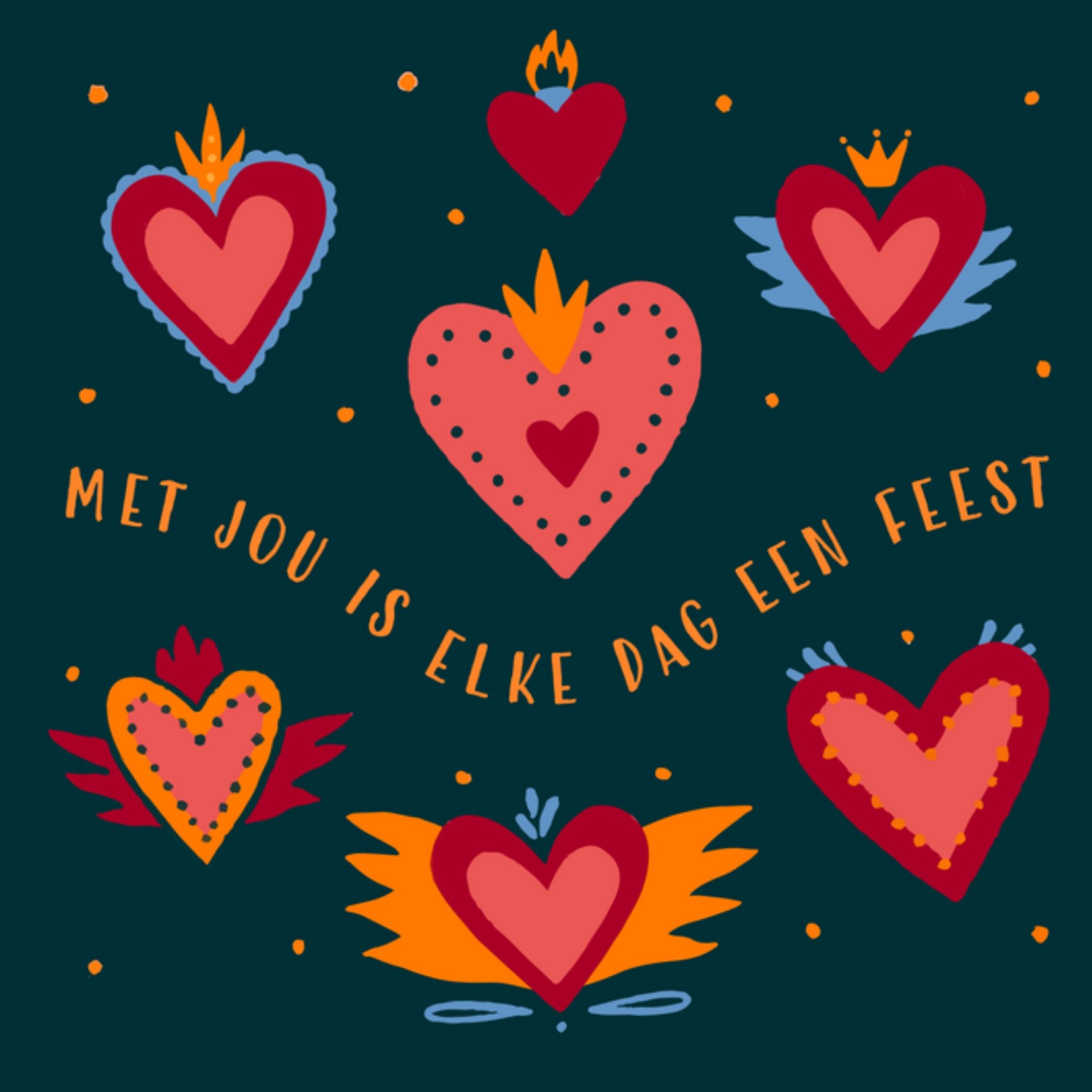 Greetz Valentijnskaart hartjes feest Vierkant
