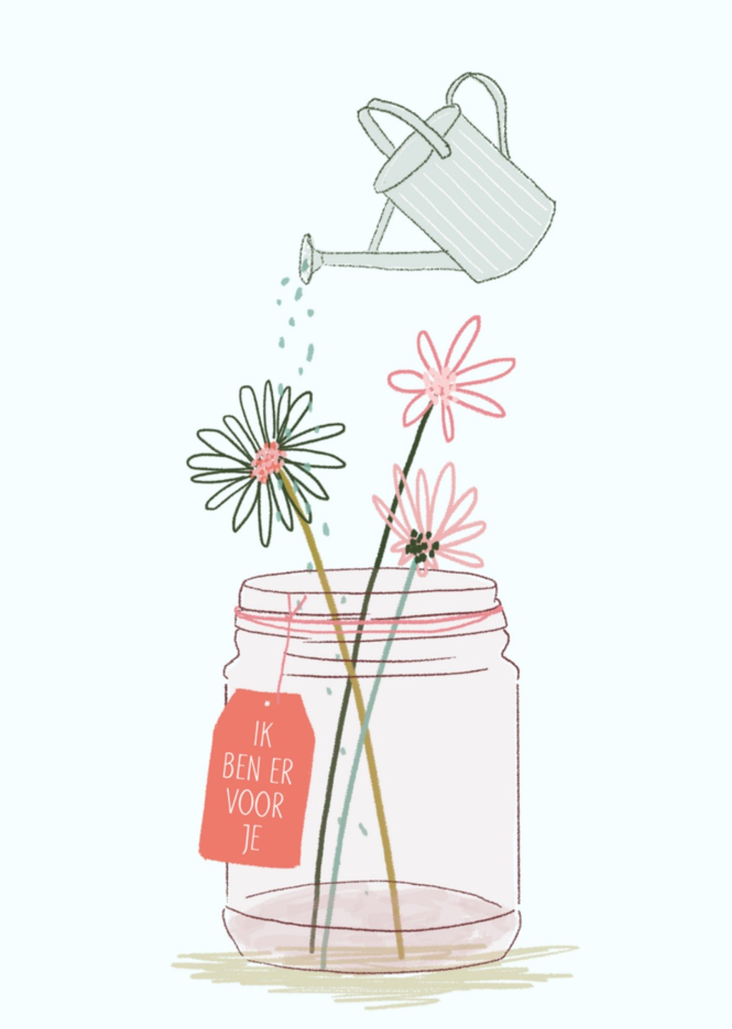 Denken aan kaart Bloemen Vrouw Greetz