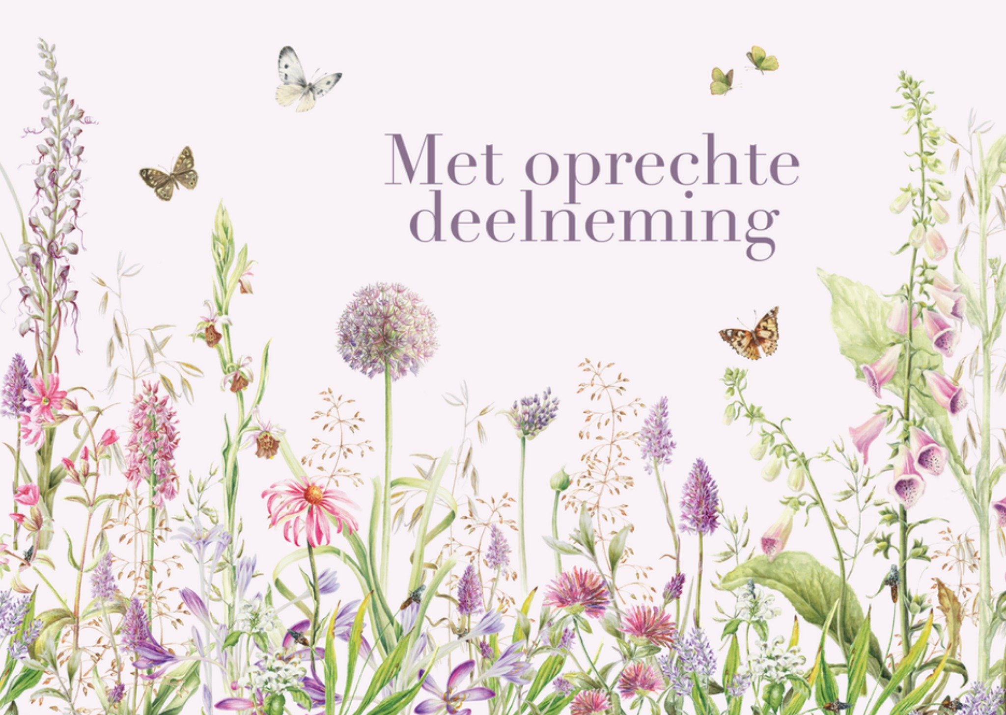 Condoleancekaart Met oprechte deelneming Janneke Brinkman