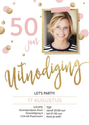 Uitnodiging Verjaardag | Foto | Roze | Vrouw