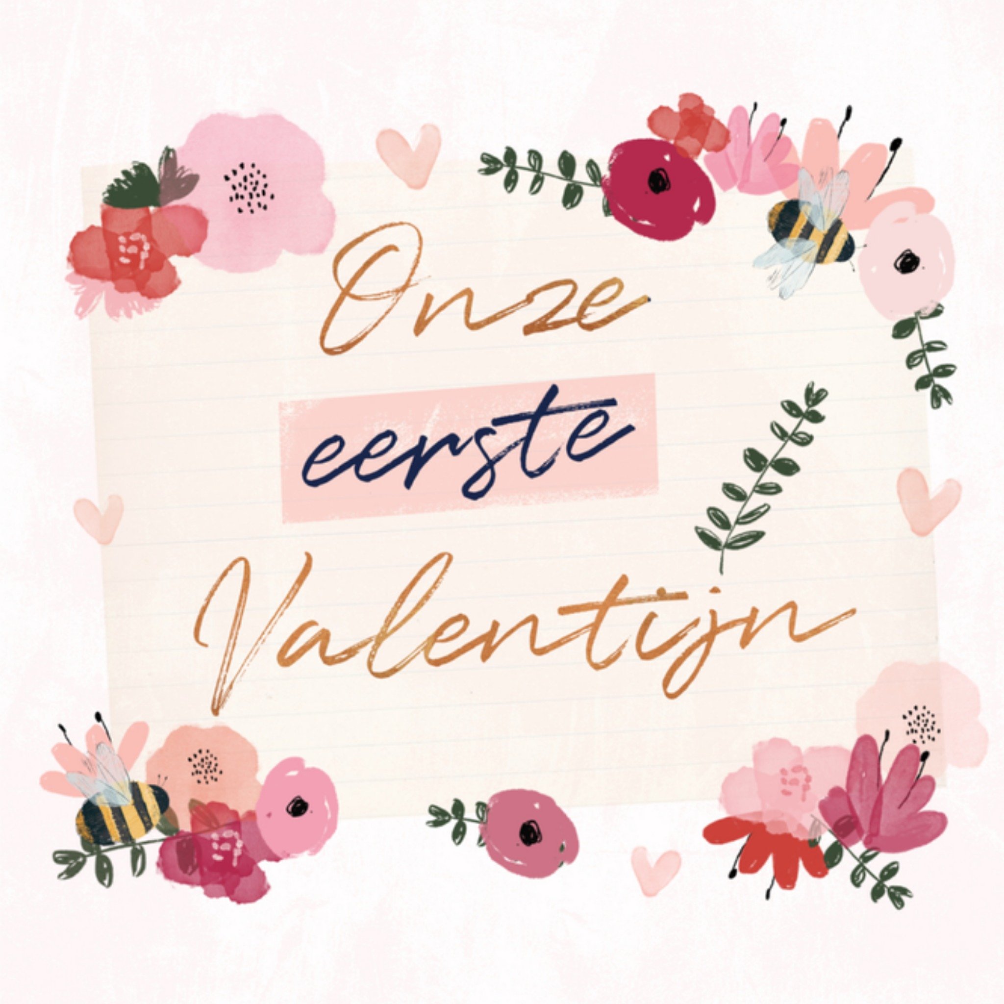 Greetz Valentijnskaart eerste Valentijn Vierkant
