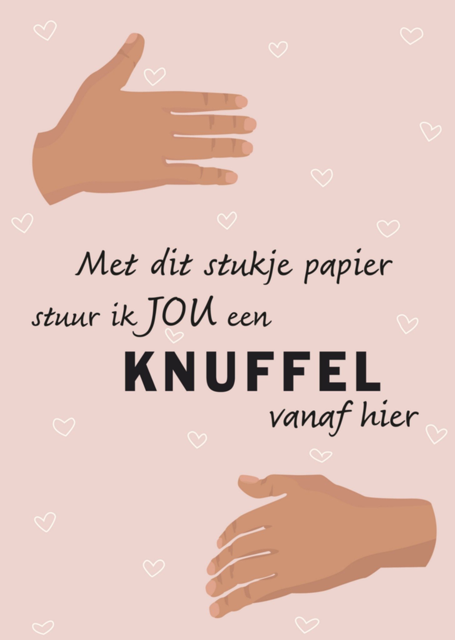 Valentijnskaart knuffel afstand Kaart Greetz
