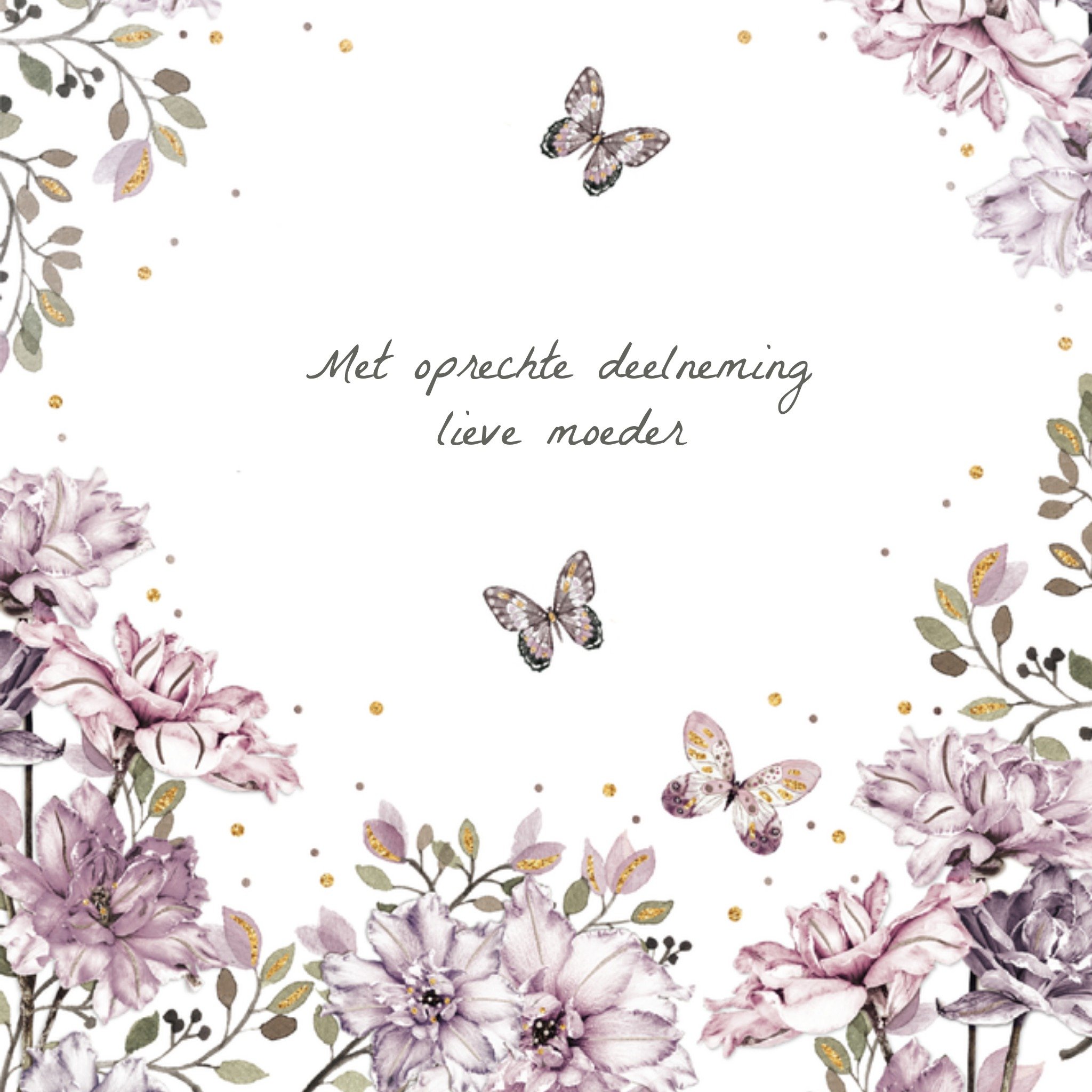 Condoleancekaart Bloemen Vierkante Kaart TMS