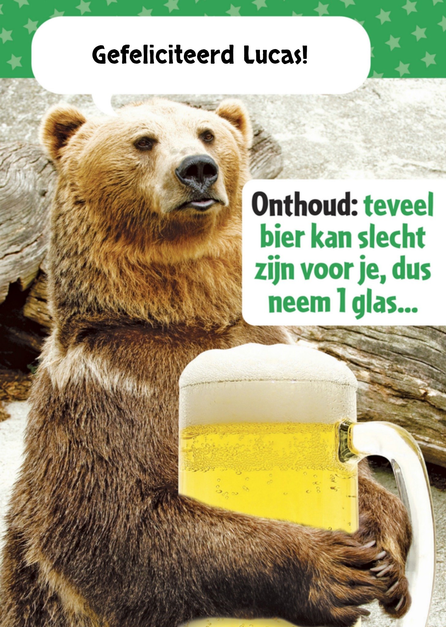 Geslaagd kaart bier beer Kaart Paperclip