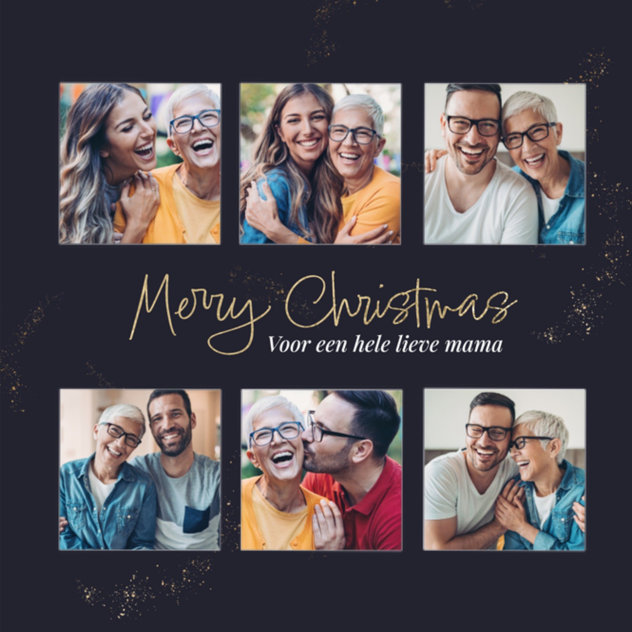 Greetz Kerstkaart Met fotos Merry Christmas Mama Vierkant