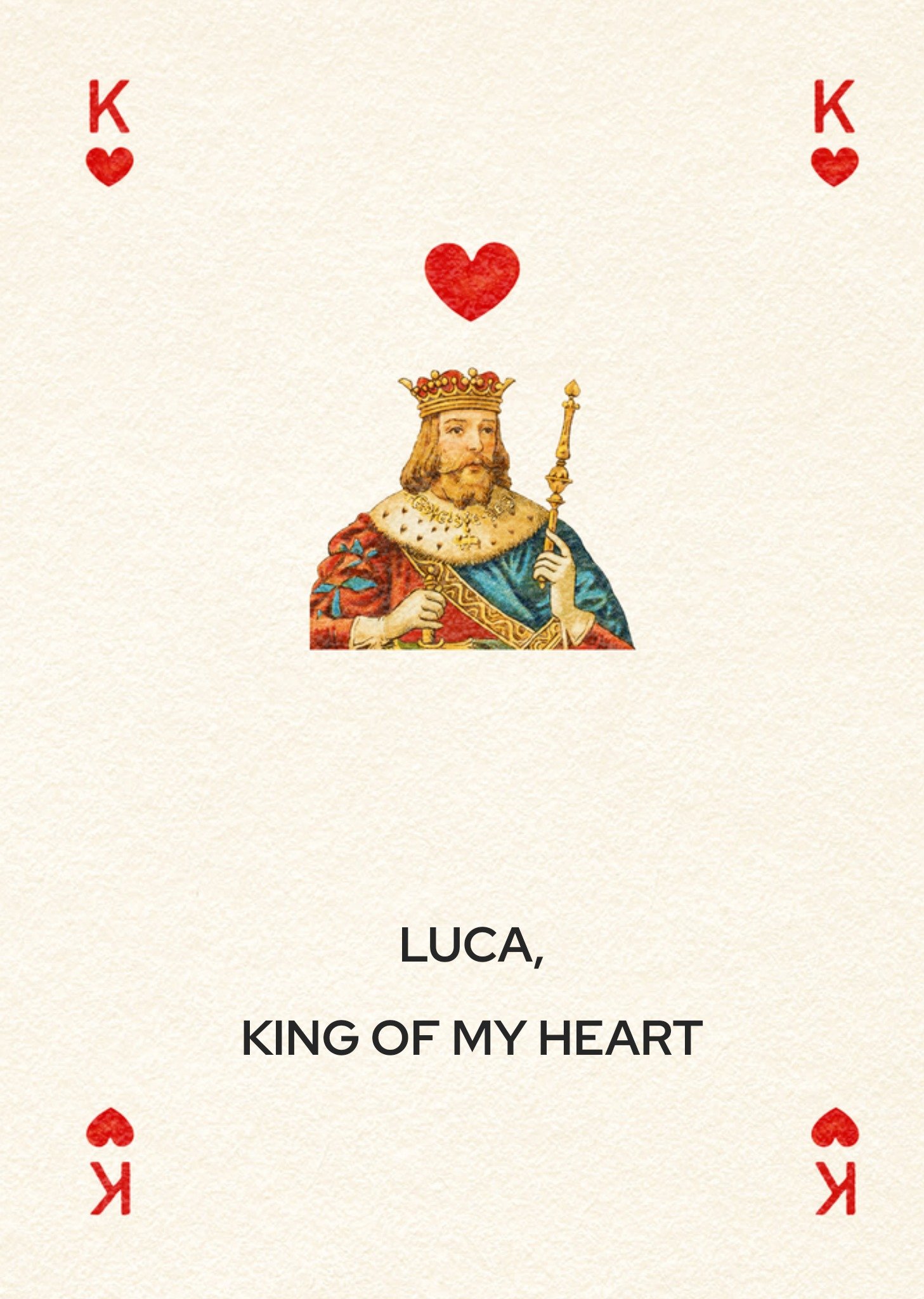 Valentijnskaart King of my heart Kaart Bright Spot