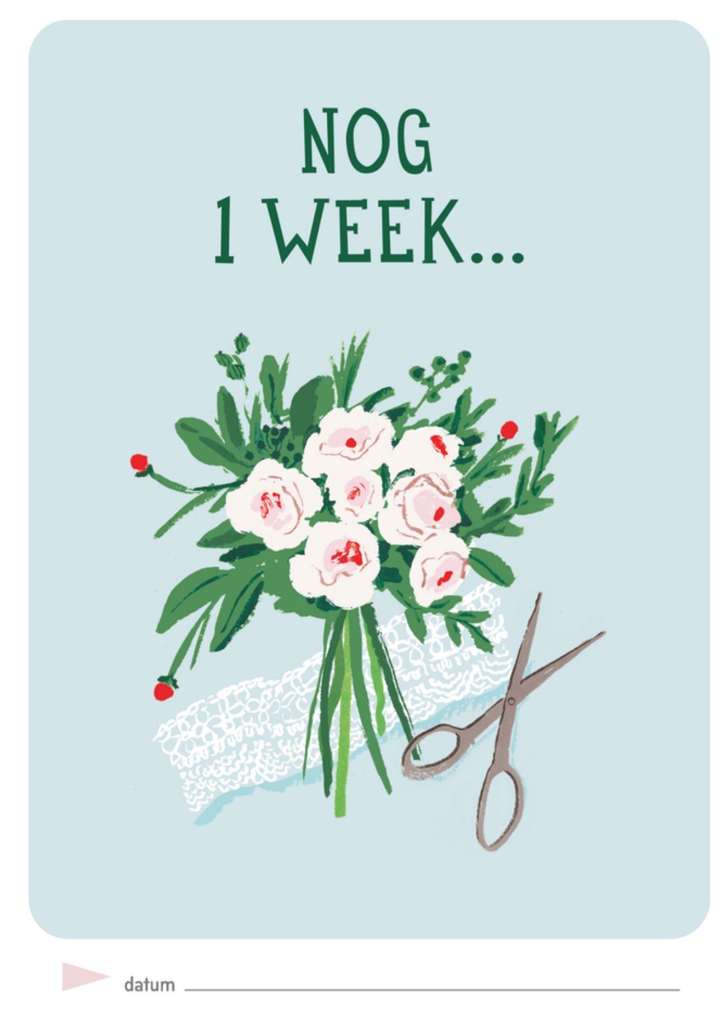 Huwelijkskaart Nog 1 week Kaart Milestone