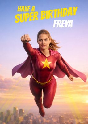 The London Studio | Verjaardagskaart | Face swap super hero