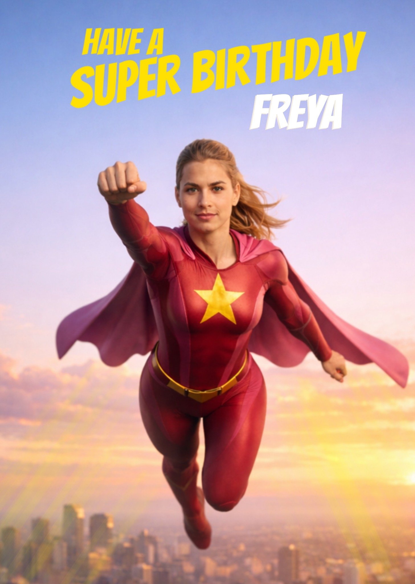 The London Studio Verjaardagskaart Face swap super hero Greetz