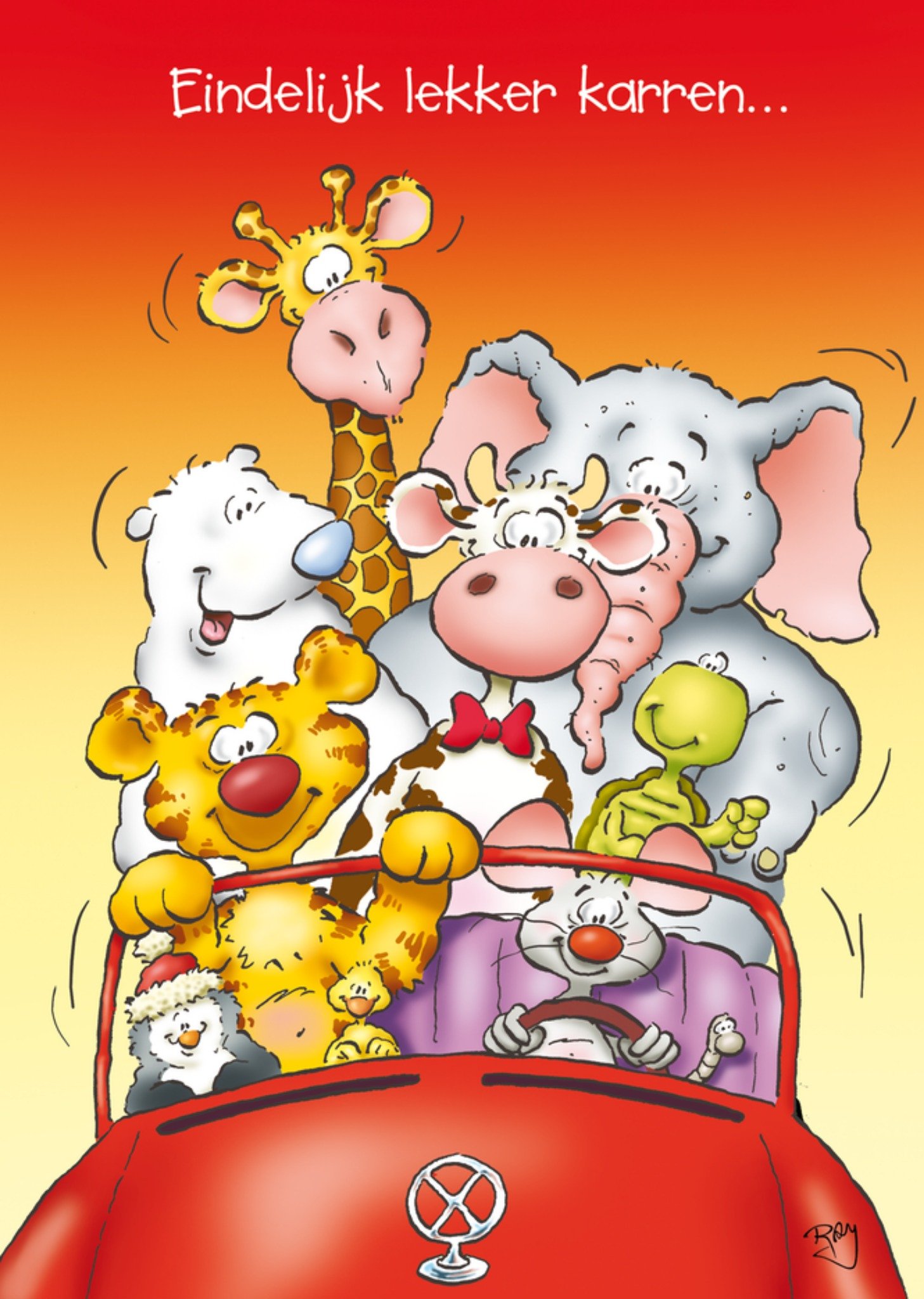 Geslaagdkaart Dieren Kaart Doodles