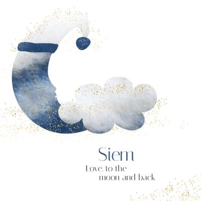 Love To The Moon And Back Geïllustreerde Maan Liefde Kaart