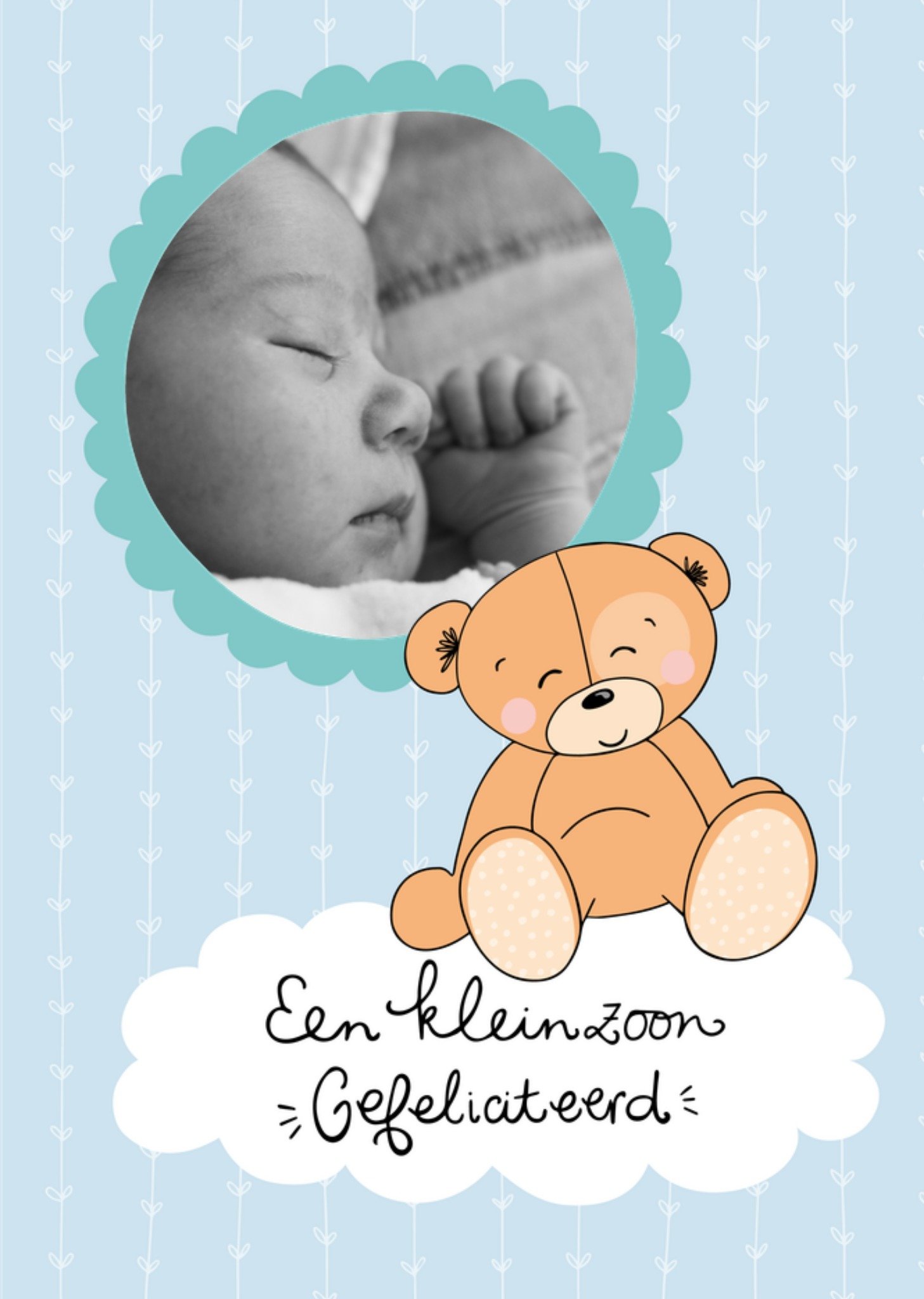 Geboortekaart Kleinzoon Kaart Funny Side Up
