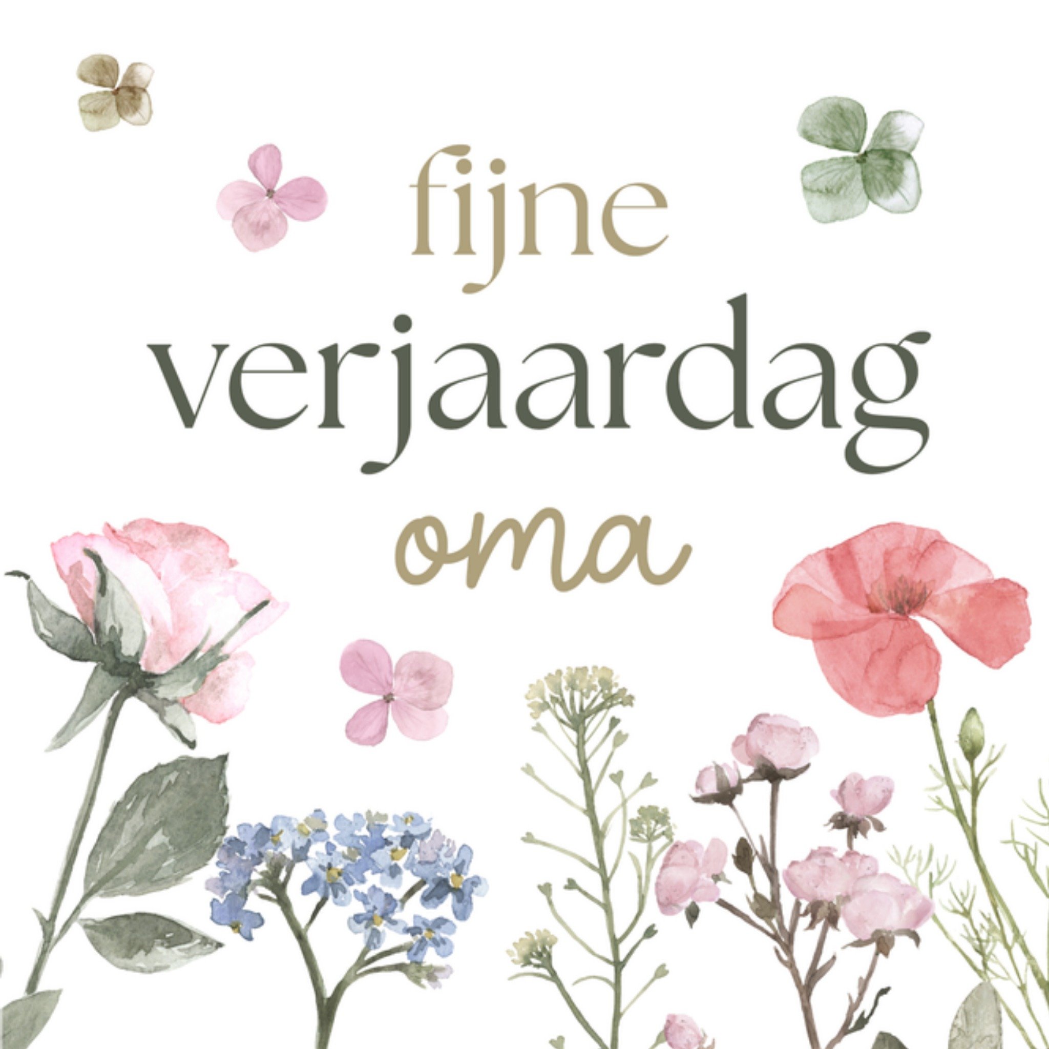 Papercute Verjaardagskaart Bloemen Oma Vierkant
