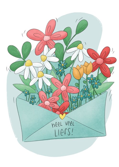 Studio Fred Illustraties | Zomaarkaart | Bloemen | Heel veel liefs